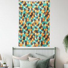 Vibrant Toned Circles Tapestry