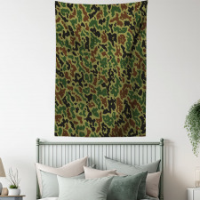 Green Forest Motif Tapestry