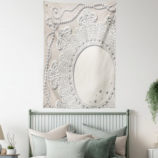 Medallion Lace Ornate Pearl Tapestry