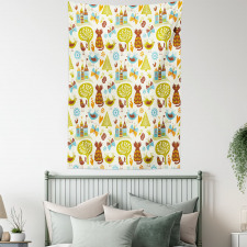 Cats Birds Butterfly Tapestry