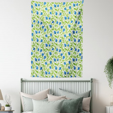 Flowering Blueberry Leaf Tapestry