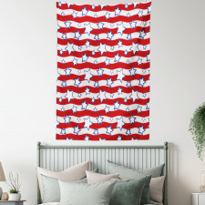 Horizontal Wavy Stripes Tapestry