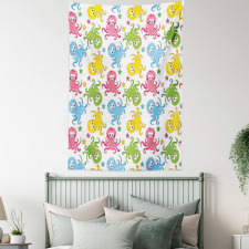 Cheerful Ocean Animals Tapestry