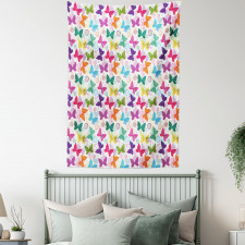 Vibrant Floral Happy Tapestry