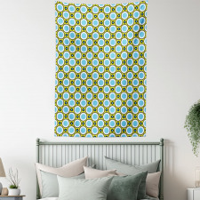 Retro Circle and Dots Tapestry