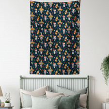 Skull Sombrero Chili Tapestry