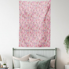 Romantic Doodle Heart Tapestry