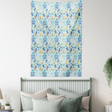 Crestcent Moon with Stars Tapestry