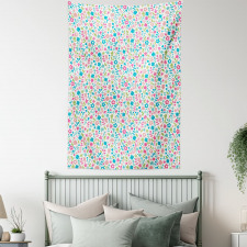 Floral Pattern Polka Dots Tapestry