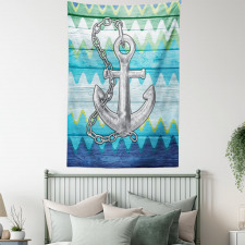 Nautical Chevron Zigzags Tapestry