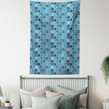 Grid Ornamental Squares Tapestry