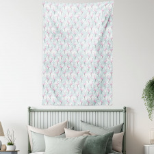 Palm Trees Pink Birds Tapestry