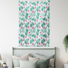 Tropic Ferns Flowers Tapestry