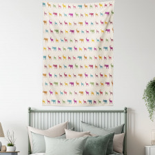 Animal Silhouettes Pattern Tapestry