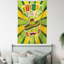 Maracas and Mustache Tapestry