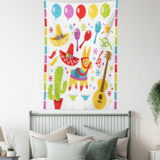 Party Pattern Cactus Tapestry