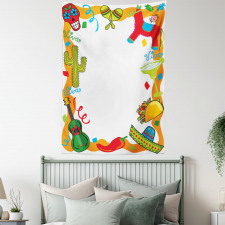 Cartoon Party Items Tapestry