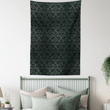 Black Damask Floral Tapestry