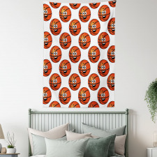 Happy Emoticon Balls Tapestry