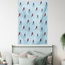 Ice Hockey Pattern Winter Tapestry