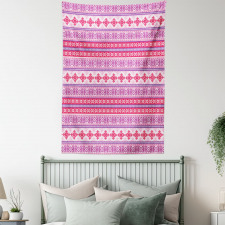 Geometric Snow December Tapestry