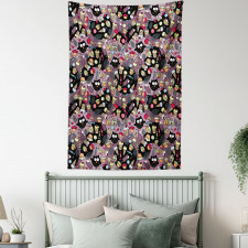 Crazy Birds Tasty Cupcakes Tapestry