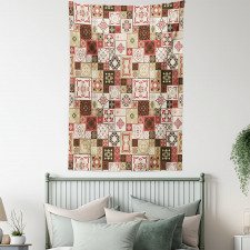 Vintage Square Pattern Tapestry