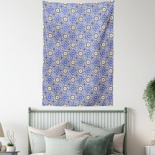 Geometric Azulejo Design Tapestry