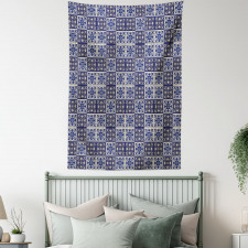 Squares Azulejo Tiles Tapestry