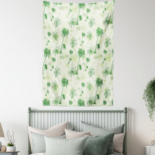 Sketch Style Palm Trees Tapestry