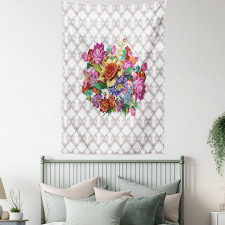 Damask Pattern Bouquet Tapestry