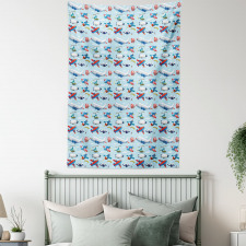 Aircrafts Sky Diving Tapestry