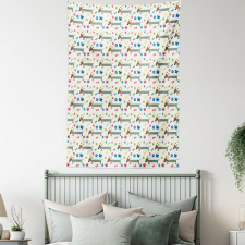 Wiener Dog Cartoon Tapestry