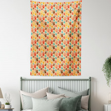 Colorful Paw Print Tapestry