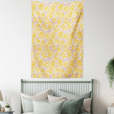 Yellow Roses Blooming Tapestry