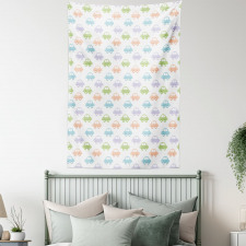 Simple Pastel Automobiles Tapestry