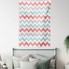 Cute Artful Pastel Zigzags Tapestry