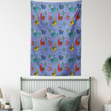 Cartoon Animal Triangles Tapestry