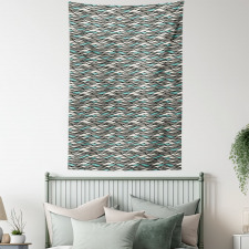 Horizontal Waves Dots Tapestry