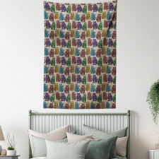 Colorful Cats Tapestry