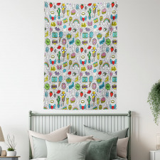 Pop Art Cartoon Tapestry