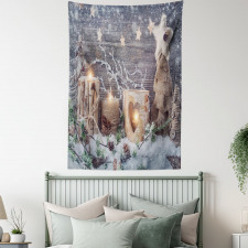 Candle Winter Holiday Tapestry