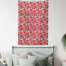 Doodle Flower Art Tapestry