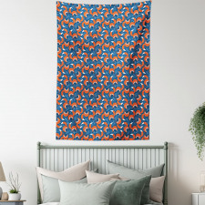 Doodle Hearts and Flowers Tapestry