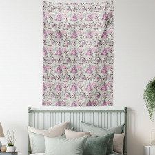 Romantic Roses Birds Tapestry