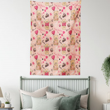 Bear Cake Balloon Tapestry