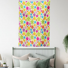 Sixties Hippie Flowers Tapestry