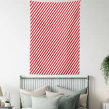 Diagonal Red Lines Tapestry