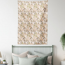 Retro Leaf Silhouettes Tapestry