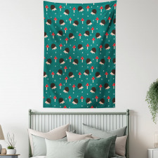 Forest Life Mushrooms Tapestry